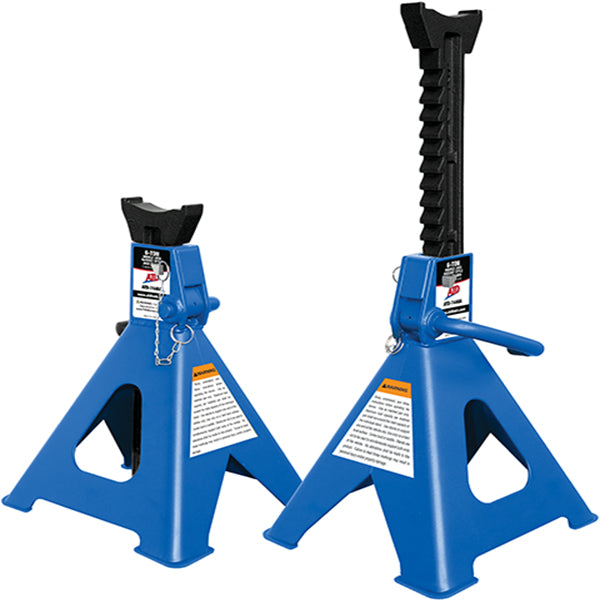 ATD Tools ATD-7446A 6-Ton Double Lock Ratchet Style Jack Stands, pair of blue steel stands