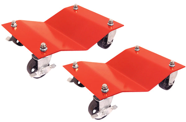 ATD Tools 7466 Car Dolly Set in Red, 2-Piece with 3-Inch Cast Steel Casters