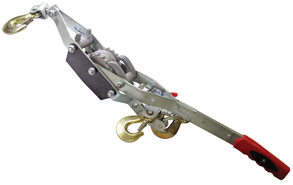 ATD Tools ATD-7496 4-Ton Power Puller with drop forged steel hooks, double ratchet drive, and red handle