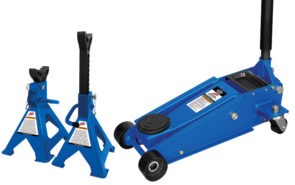 ATD Tools ATD-7500A 3-Ton Jack Pack Combo Kit with service jack and pair of jack stands