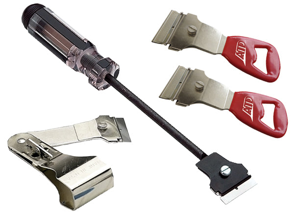 ATD Tools 7527 4 Pc. Scraper Set including 3-position safety scraper, extended razor scraper blade, and 2 mini razor blade scrapers