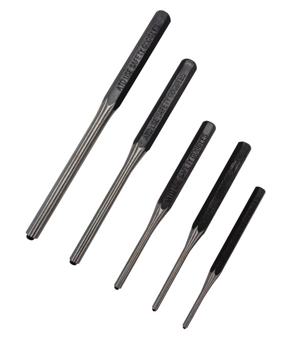 ATD Tools 762 5 Pc. Roll Pin Punch Set - 1/8 to 5/16 inch hot forged steel punches with vinyl roll pouch