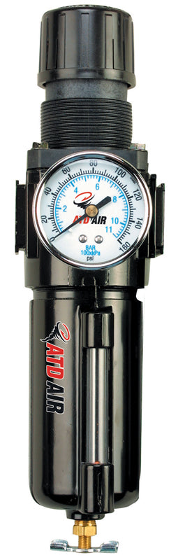 ATD Tools ATD-7858 1/2" Filter/Regulator Combination 100 SCFM with pressure gauge and metal bowl