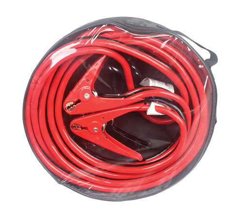 ATD Tools 79700A 16 Ft. 4 Gauge 600 Amp Booster Cables coiled and stored in included zippered pouch