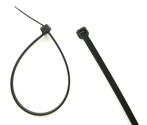 ATD Tools 20436 36-inch black nylon cable ties shown looped and straight