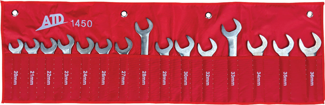 ATD Tools 1450 15pc Metric Jumbo Service Wrench Set - MPR Tools & Equipment