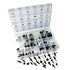 ATD Tools 39358 120 Pc. Master Push-Pin Retainer Assortment with molded storage case open showing sorted retainers