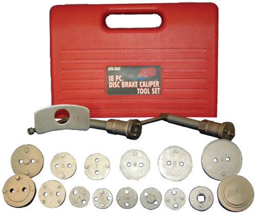 ATD Tools 5165 18 PC. DISC BRAKE CALIPER TOOL SET FOR MOST DOMESTIC AND IMPORT 2WD & 4WD VEHICLES - MPR Tools & Equipment