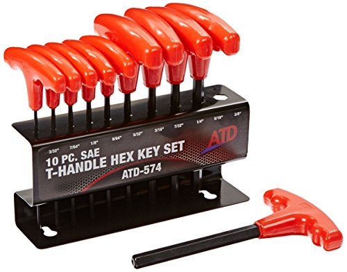 ATD Tools 574 10-Piece SAE T-Handle Hex Key Set - MPR Tools & Equipment