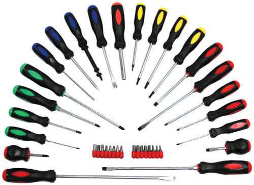 ATD Tools 6198 22-PC SCREWDRIVER WITH 16-PC BIT SET ��� SLOTTED, PHILLIPS, TORX, POZIDRIV - MPR Tools & Equipment