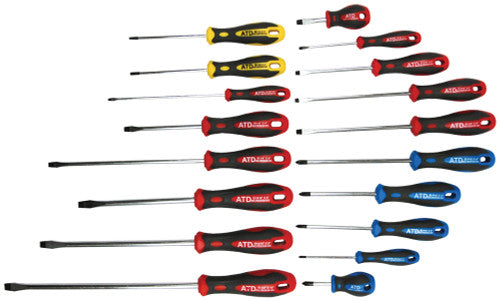 ATD Tools 6256 18-PC SCREWDRIVER SET ��� SLOTTED, PHILLIPS, TORX - MPR Tools & Equipment