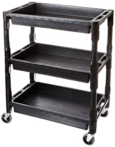 ATD Tools 7017 Heavy-Duty Plastic 3-Shelf Utility Cart - MPR Tools & Equipment