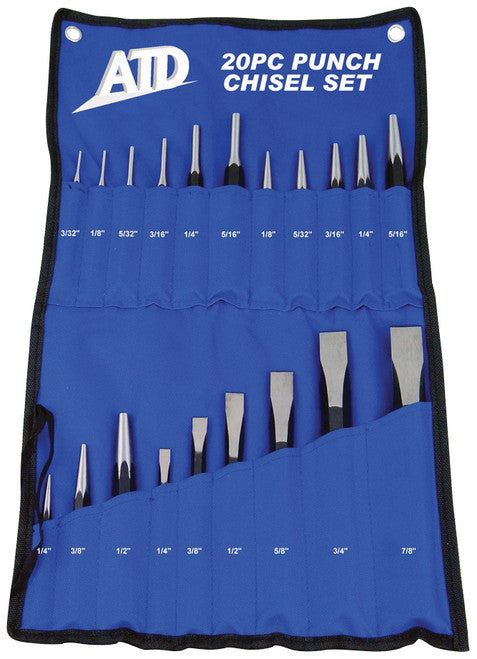 ATD Tools 720 20 PC. PUNCH & CHISEL SET - MPR Tools & Equipment