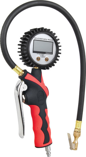 ATD Tools 8750 Digital Tire Inflator Gauge, 0-255 PSI, 23.5" Hose, 360° Swivel Gauge (PSI, KPS, kg/cm2 & BAR Readings) - MPR Tools & Equipment