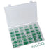 ATD Tools ATD-387 350pc HNBR O-Ring Assortment in plastic storage case with green o-rings sorted by size