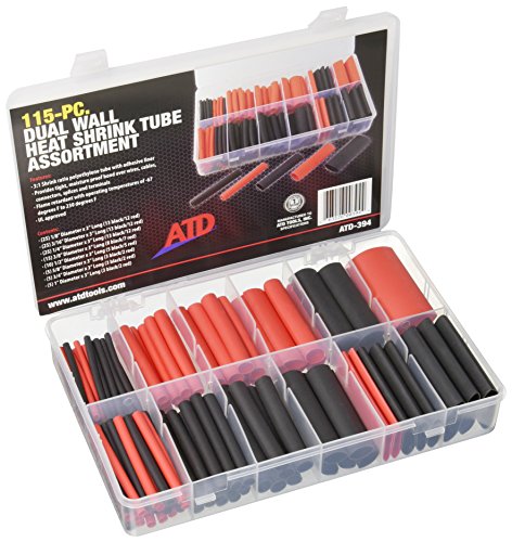 ATD Tools ATD-394 115 Pc. Dual Wall Heat Shrink Tube Assortment, 1 Pack - MPR Tools & Equipment