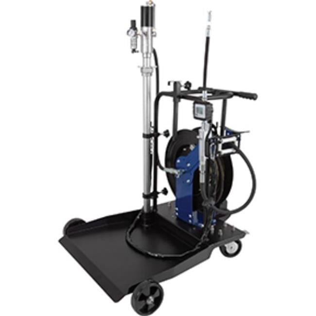 ATD Tools ATD-5226 Trolley Mounted Oil Pump Kit with hose reel, digital oil gun, and drum trolley