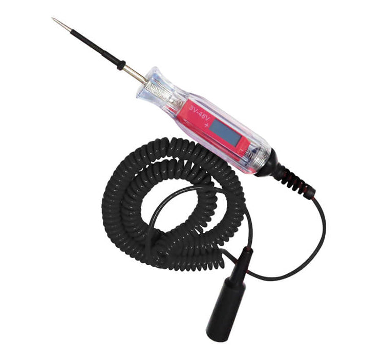 ATD Tools ATD-55045 3-48V Digital Circuit Tester with 12 ft. coiled test lead and backlit LCD display