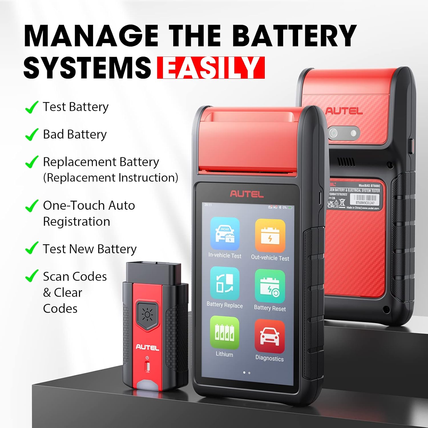 AUTEL BT608 Bt608 Battery Tester