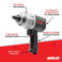 Aircat 1120 feature callout diagram: hard hitting twin hammer, rear mounted forward/reverse power control, ergonomic handle, durable low weight composite housing, built-in noise reduction
