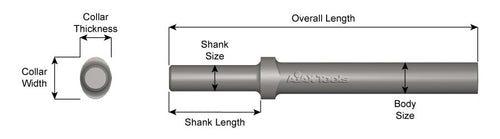 Ajax Tools Works 301 8-1/4" Oval Collar Round Shank Blank - MPR Tools & Equipment