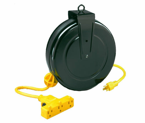 Alert Stamping 5000M-30GF-CB Retractable Extension Cord Reel w/Circuit Breaker. 30-Feet - MPR Tools & Equipment