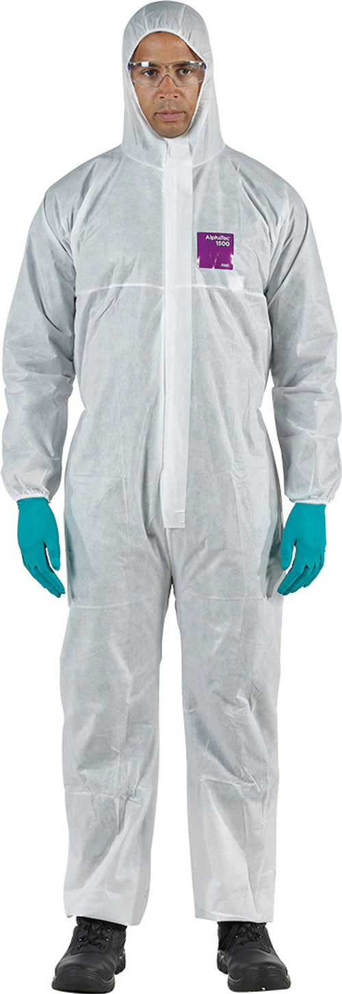 Ansell WH15-S-92-101-03 AlphaTec® 1500 Stitched - Model 101, White Coveralls, Medium - MPR Tools & Equipment