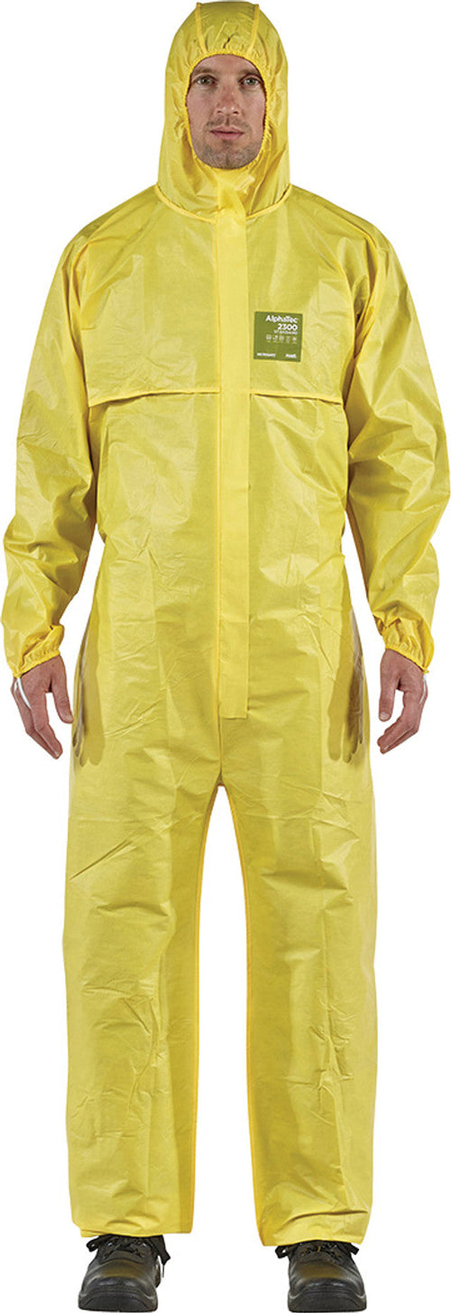 Ansell YY23-B-92-111-04 AlphaTec® 2300 STANDARD Bound - Model 111, Hi-Vis Yellow Coveralls, Large - MPR Tools & Equipment