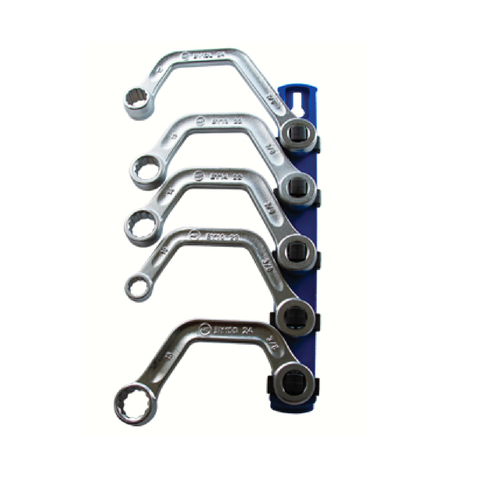 Assenmacher Specialty Tools BYSET5 5-Piece Bypass Wrench Set with 3/8 inch socket rail storage