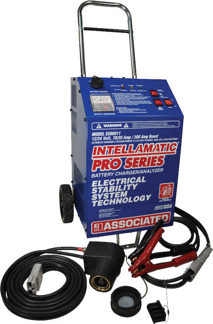 Associated Equipment MIL6011 12/24V 70/35A INTELLAMATIC SMART BATTERY CHARGER, 270A CRANK ASSIST, 70A POW. SUPPLY, 13 FT. NATO PLUG - MPR Tools & Equipment