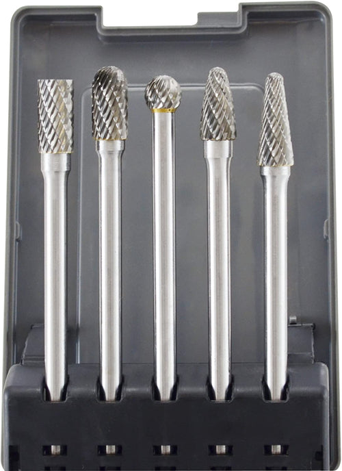 Astro Pneumatic 2185 Long Double Cut Carbide Burr Set, 5-Piece - MPR Tools & Equipment