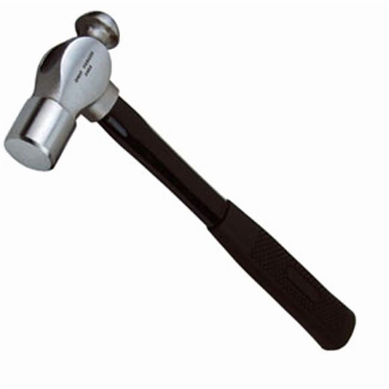 ATD Tools ATD-4039 24 oz Ball Pein Hammer with Fiberglass Handle, polished steel head - side angle view