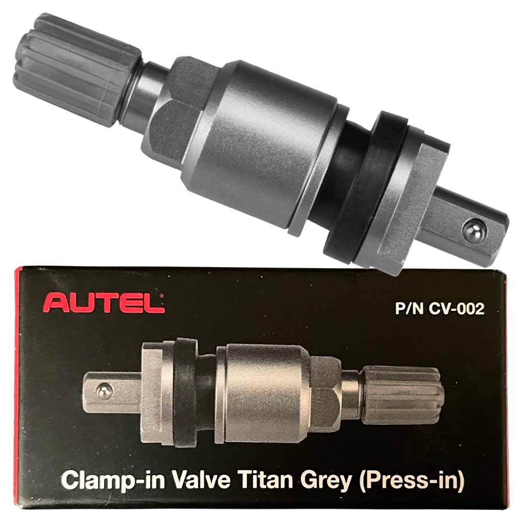 Autel CV-002 Clamp-In Titan Grey Metal Valve Stem for MX 1-Sensor (Press-In) Universal TPMS Sensors - MPR Tools & Equipment