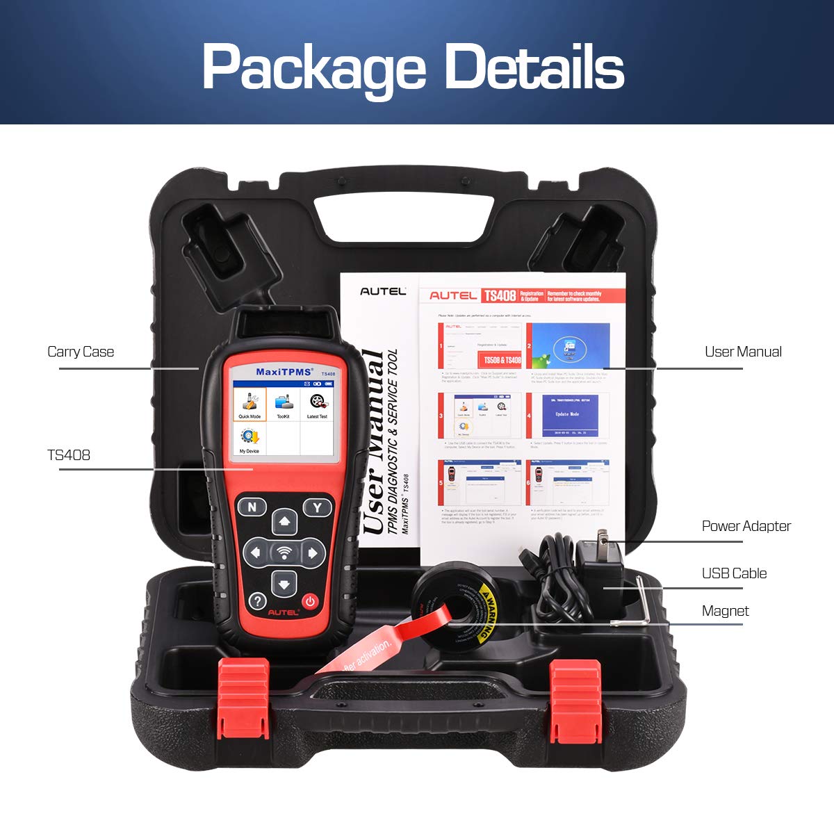 Autel TPMS Relearn Tool TS408. Upgraded Version of TS401. TPMS Reset. Sensor Activation. Program. Key Fob Testing. with Lifetime Update - MPR Tools & Equipment