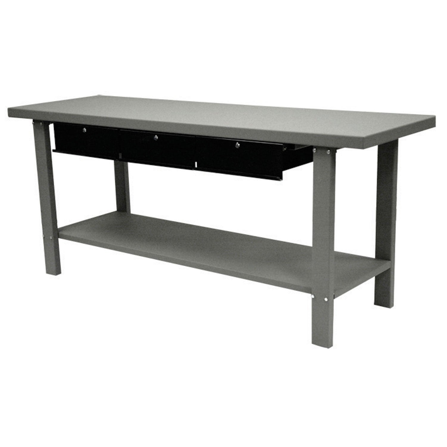 Automotive Steel Workbench W/ 3 Drawers. 79"W x 25-1/2"D. Gray - MPR Tools & Equipment