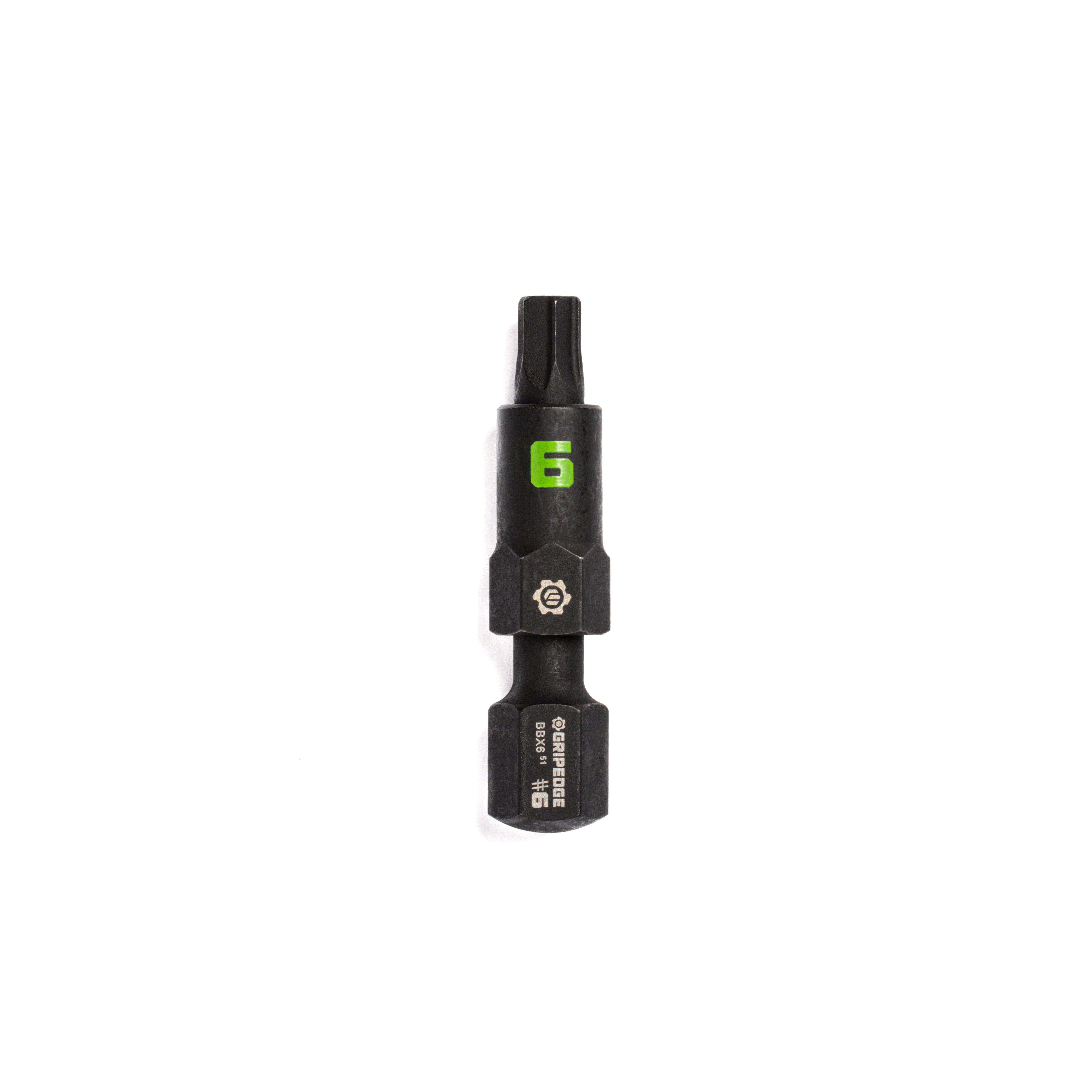 GripEdge BBX6 #6 G-FORS Broken Bolt and Stud Extractor, black CR-MO steel bi-directional tool with green size marking