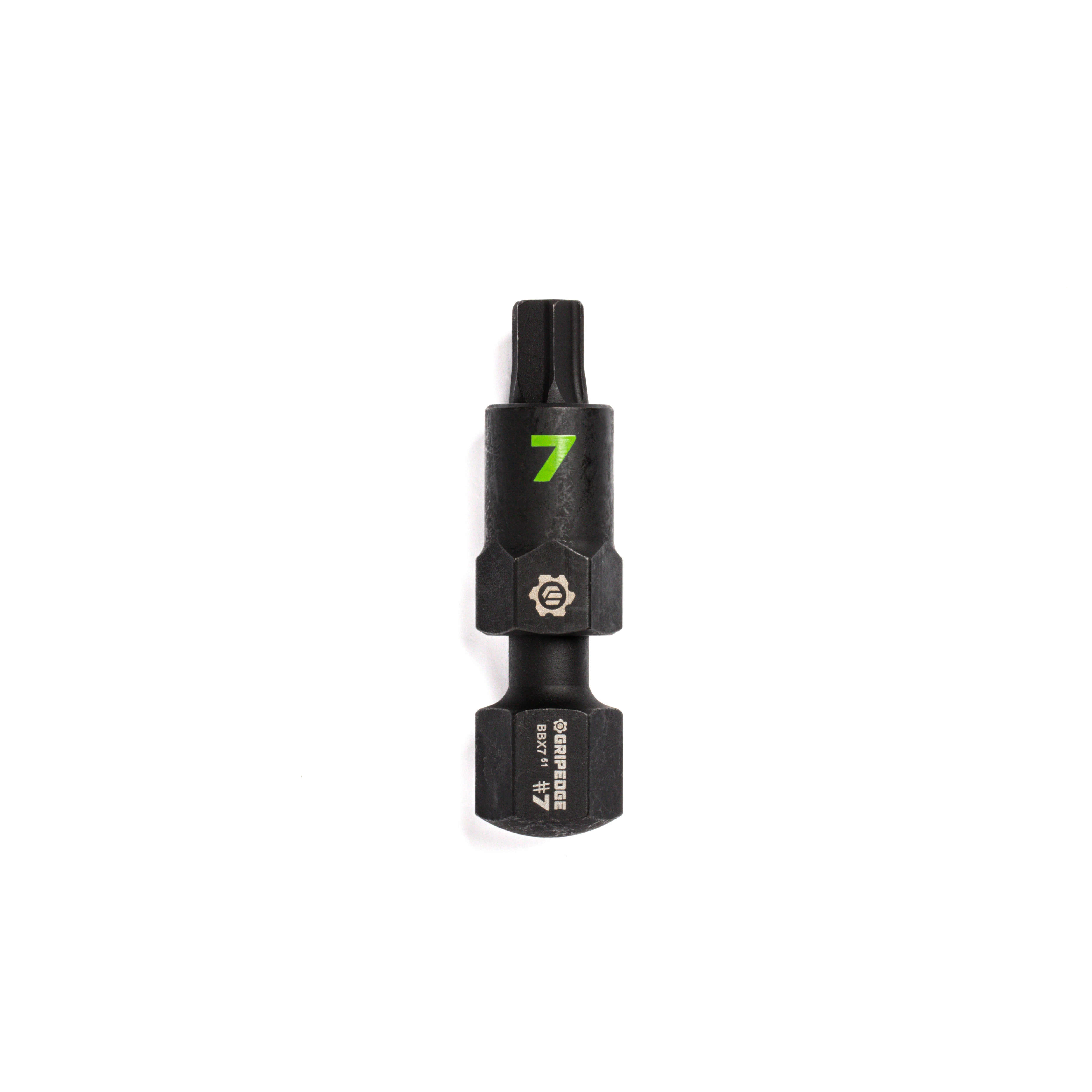 GripEdge BBX7 #7 G-FORS Broken Bolt and Stud Extractor, black CR-MO steel with green size marking