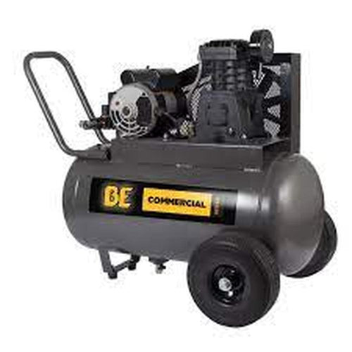 BE Power Equipment AC3220B 20 Gallon Commercial Series Horizontal Compressor, 3 Hp, Single Stage, 120 V, 15 Amps, 8" Flat-Free Tires