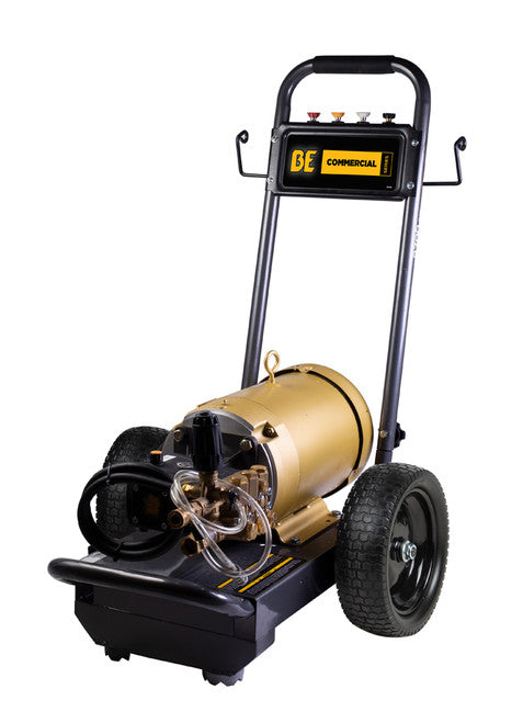 BE Power Equipment B2775E3AHE 2700 PSI - 3.5 GPM ELECTRIC PRESSURE WASHER WITH 7.5 HP BALDOR MOTOR & AR TRIPLEX PUMP - MPR Tools & Equipment