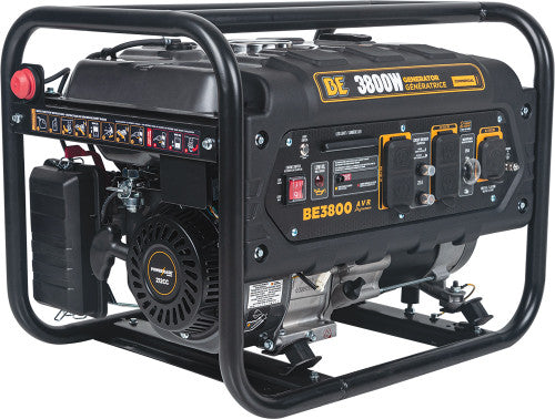 BE Power Equipment BE3800 3,800 Peak Watts Generator, Recoil Start, Gas Fuel - MPR Tools & Equipment