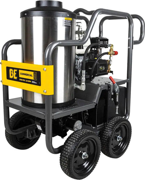 BE Power Equipment HW2765HG 2,700 PSI - 2.8 GPM HOT WATER PRESSURE WASHER WITH HONDA GX200 ENGINE AND GENERAL TRIPLEX PUMP - MPR Tools & Equipment