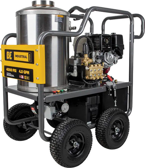 BE Power Equipment HW4013HBG 4,000 PSI - 4.0 GPM HOT WATER PRESSURE WASHER WITH HONDA GX390 ENGINE AND GENERAL TRIPLEX PUMP - MPR Tools & Equipment