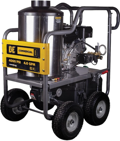 BE Power Equipment HW4015RA 4,000 PSI - 4.0 GPM HOT WATER PRESSURE WASHER WITH HONDA GX390 ENGINE AND GENERAL TRIPLEX PUMP - MPR Tools & Equipment