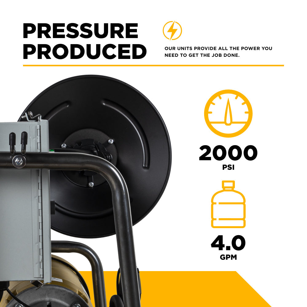 BE Power Equipment X-2050FW1A Wall-Mount Electric Pressure Washer - 2000 PSI, 4.0 GPM Performance