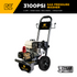 BE Power Equipment B3165HC 3100 PSI Gas Pressure Washer with Honda GX200 196cc Engine and Comet Triplex Pump, 3-Year Warranty