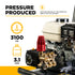 BE Power Equipment B3165HC Pressure Output: 3100 PSI and 3.1 GPM with Comet triplex pump and Honda GX200 engine close-up