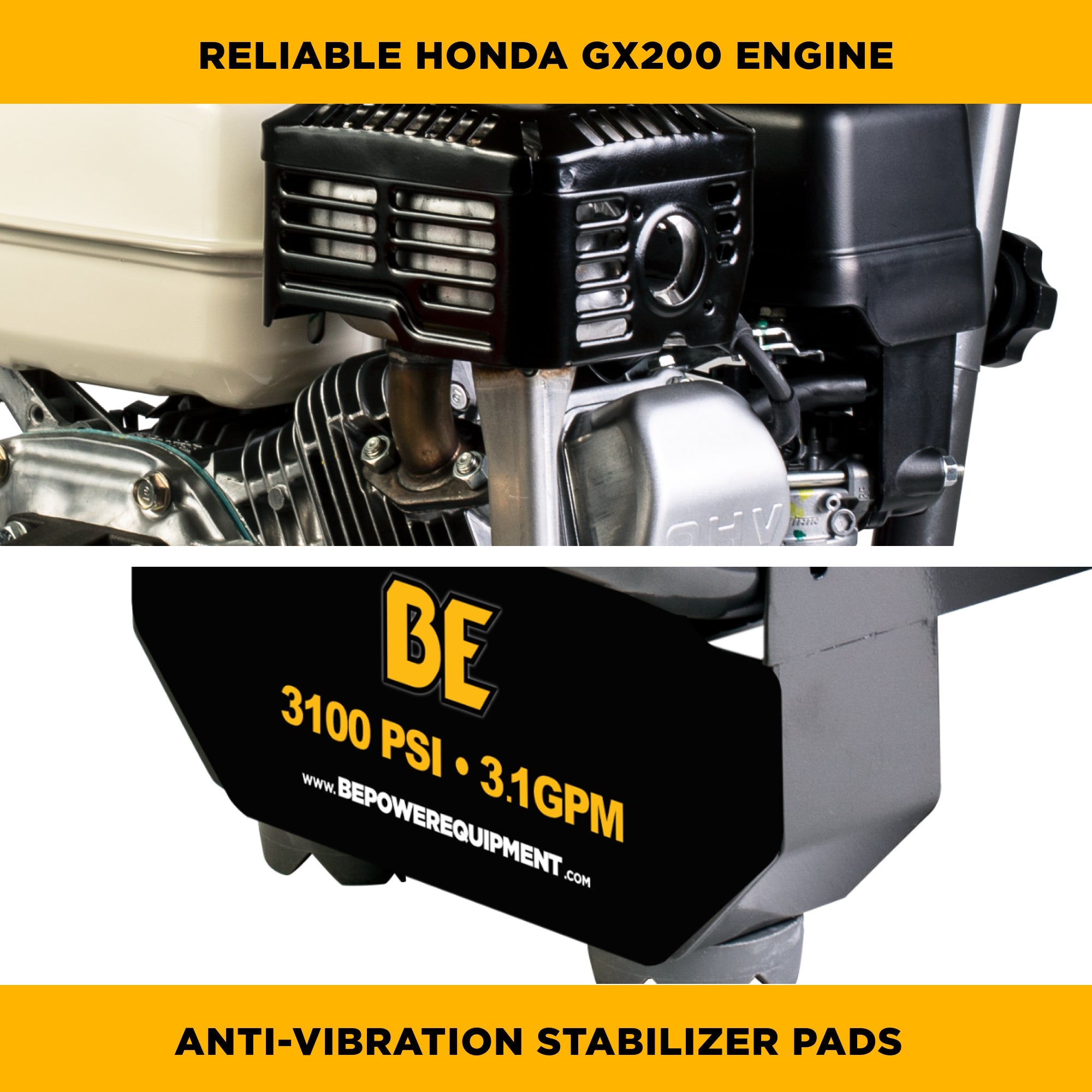 BE Power Equipment B3165HC 3100 PSI Cold Water Gas Pressure Washer
