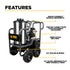 BE Power Equipment HW2765HG Features - Quick-Connect Nozzles, Triplex Pump, Deep Cycle Battery, 12V Wayne Burner, 12in Flat-Free Tires