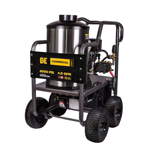 BE Power Equipment HW4013HG Commercial Series 4000 PSI 4.0 GPM Hot Water Gas Pressure Washer on white background