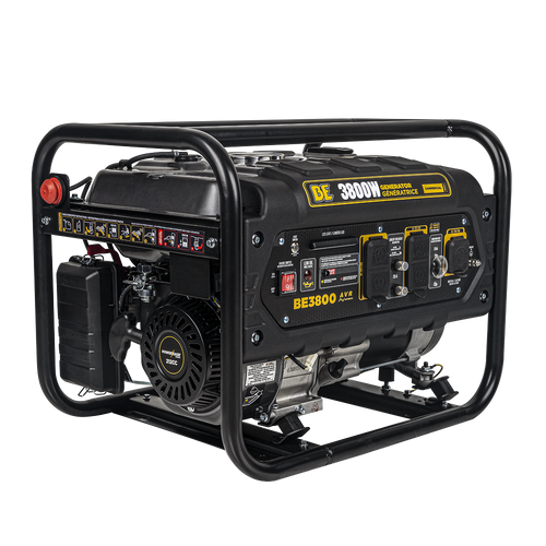 BE Power Equipment BE3800 3,800W Portable Gas Generator - front angle view on white background